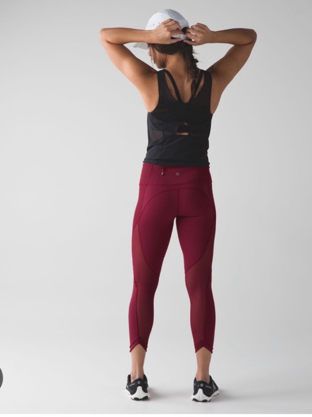 LULULEMON RED SIDE MESH LEGGING SIZE 4